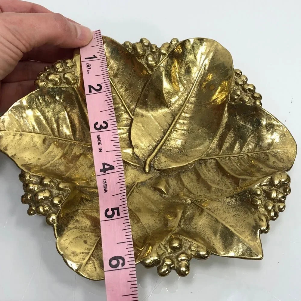 Lemon Leaves Brass Tray Virginia Metalcrafters - Picture 8 of 10